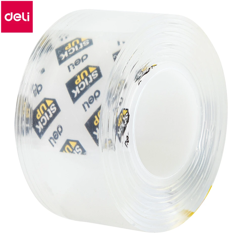 Lipni juosta DELI dvipusė 25,4 mm x 1,5 m skaidri
