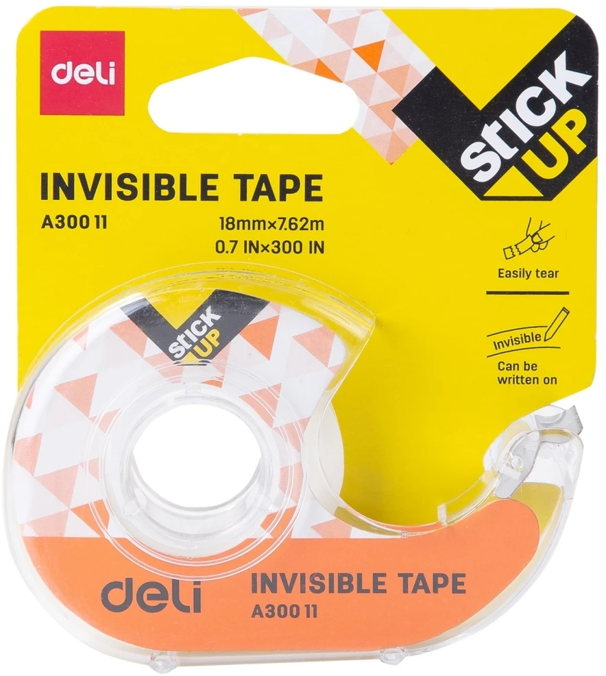Lipni juosta DELI EA30011 18mmx7.62m, su dėklu, matinė