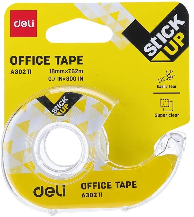 Lipni juosta DELI EA30211 18mmx7.62m, su dėklu, skaidri