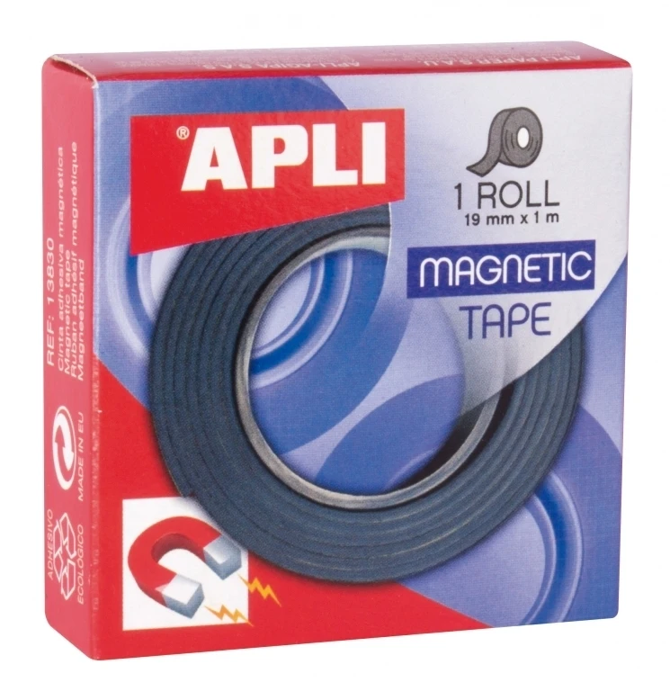 Lipni magnetinė juostelė Apli, 19mmx1m, juodos spalvos