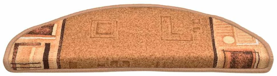 Lipnūs laiptų kilimėliai, 10vnt., smėlio spalvos, 65x21x4cm