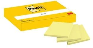 *Lipnūs lapeliai Post-it, 38x51mm, 3x100 lapelių, geltonos spalvos