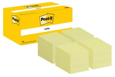 *Lipnūs lapeliai Post-it, 38x51mm, 3x100 lapelių, geltonos spalvos