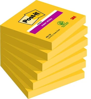 3M Lipnūs lapeliai Post-it Super sticky, 76 x 76 mm, 90 lapelių