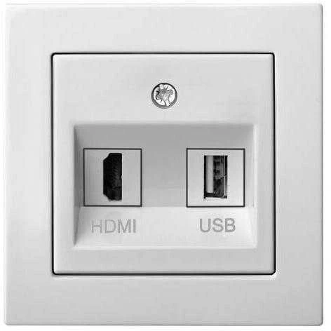 Liregus HDMI+USB lizdas EPSILON, be rėmelio, baltas