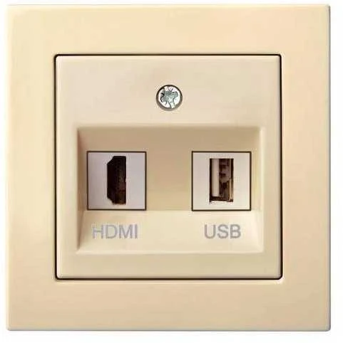 Lizdas HDMI+USB LIREGUS EPSILON, smėlio spalvos