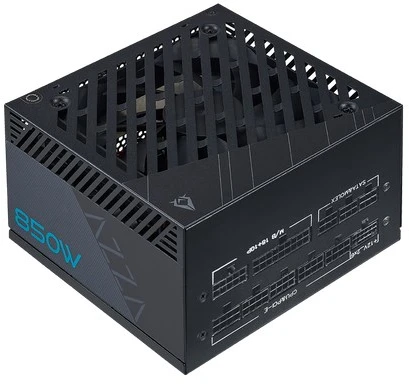 Linkworld AZZA PSU 850W visiškai modulinis ATX3.0 80+ GOLD sertifikuotas, tylus 120 mm ventiliatorius, 1 x PCI-e 5.0 (1 x 12+4 kontaktų), 1 x 20+4 kontaktų, 2 x 4+4 kontaktų 12 V, 4 x 4 kontaktų Molex, 9 x Sata, 4 x 6+2Pin PCI-E, PSAZ-850G