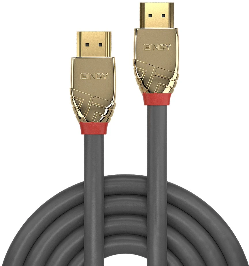 Gold Lindy HDMI 2.0 Standard M/M 10m pilka/auksinis