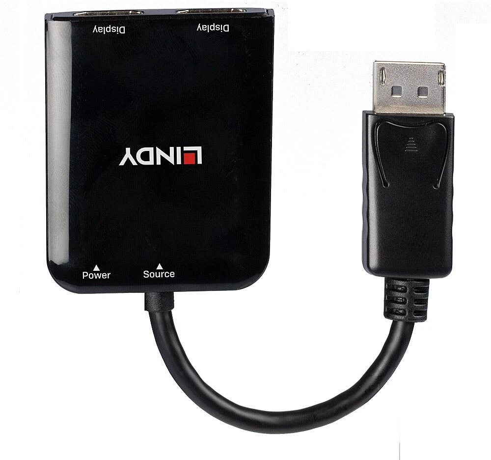 DisplayPort šakotuvas - LINDY 2 prievadų MST šakotuvas, 2x3840x2160@30Hz, 21.6 Gbit/s, 5VDC