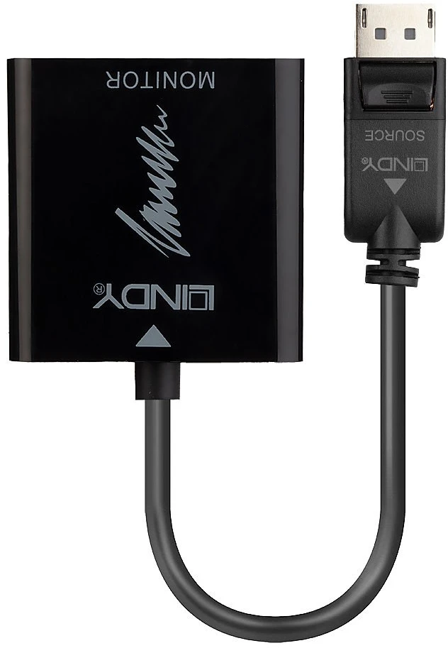 Adapteris - LINDY DisplayPort 1.2 į HDMI 4K 60Hz Aktyvus Adapteris Konverteris, 3840x2160@60Hz, 100 mm, Juodas