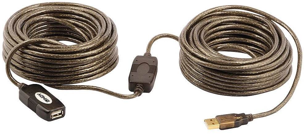 USB Prailginimo Laidas - LINDY SB 2.0 Aktyvus Prailginimo Laidas, M/F, 480 Mbps, 20 m, Pilkas