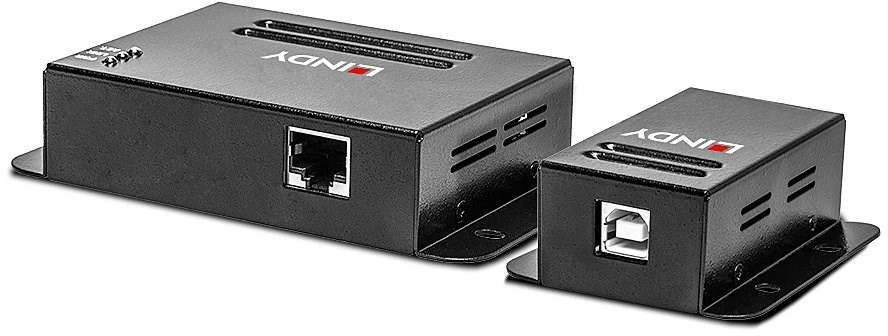 Lindy USB 2.0 4 prievadų Cat.6 50m juodas