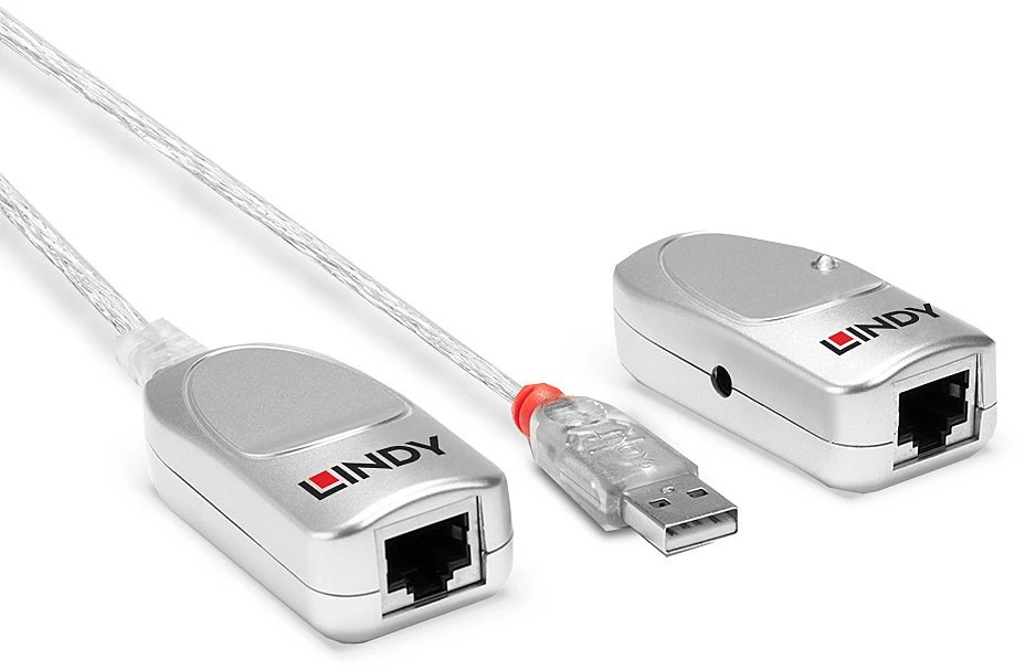 USB Prailginimo Laidas - LINDY USB 1.1 Cat.6 Prailginimo Laidas, 50 m, Skaidrus
