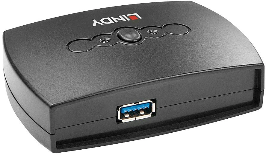 USB Jungiklis - LINDY 2 Prievadų USB 3.0 Įrenginių Dalijimosi Jungiklis 5 Gbps, Juodas
