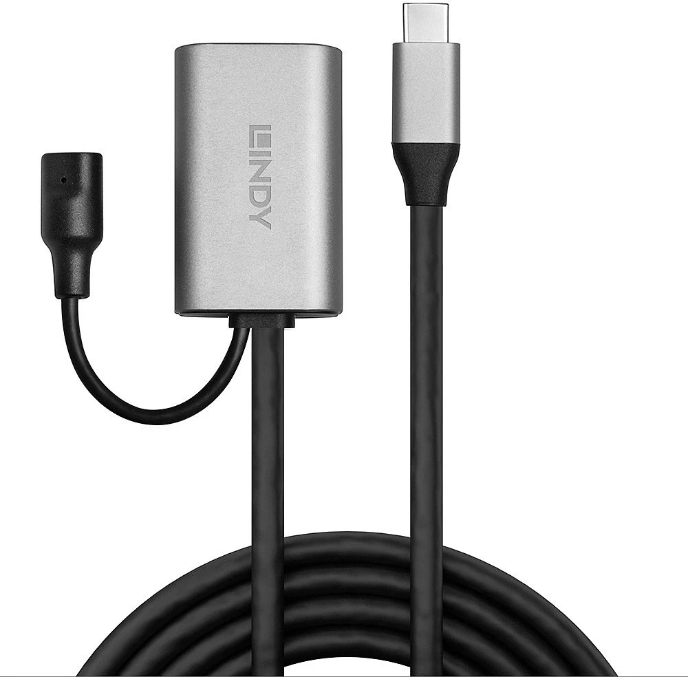 USB Prailginimo Laidas - LINDY USB 3.2 5Gbps C/C Aktyvus Prailginimo Laidas, 5 m, Juodas