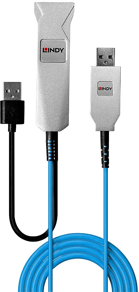 USB Kabelis - LINDY Šviesolaidinis USB 3.0 Laidas, 5Gbps, 30 m, Mėlynas
