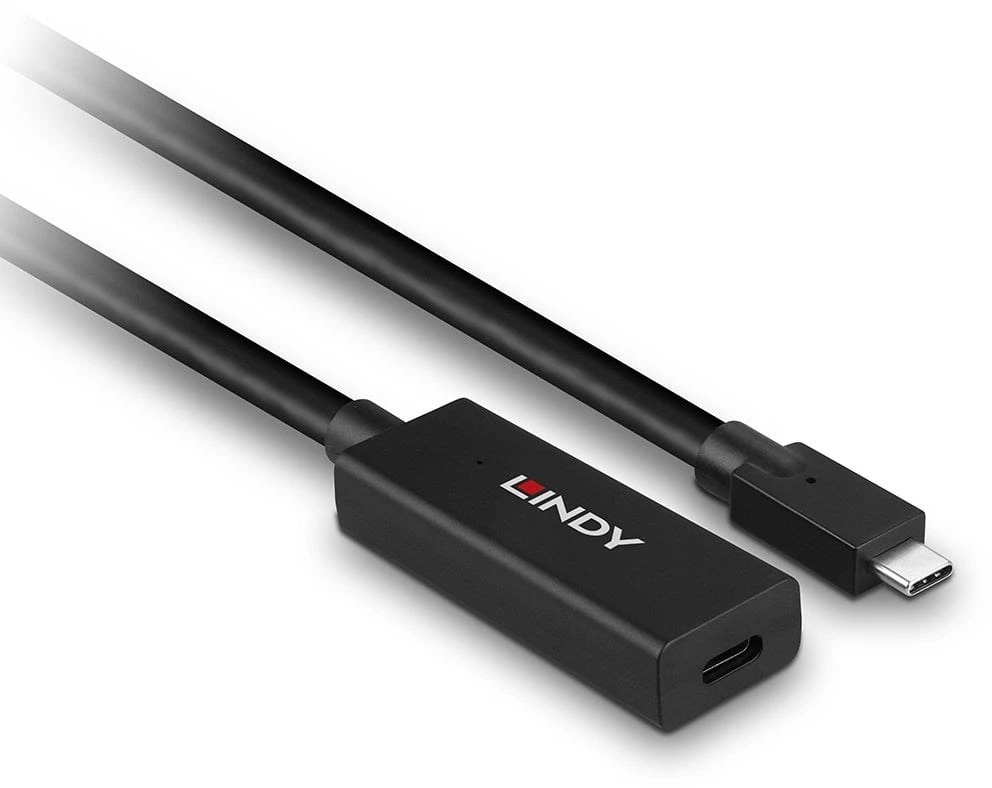 USB Prailginimo Laidas - LINDY USB 3.2 Type C Aktyvus Prailginimo Laidas, M/F, 10Gbps, Duomenų Perdavimas, 5 m