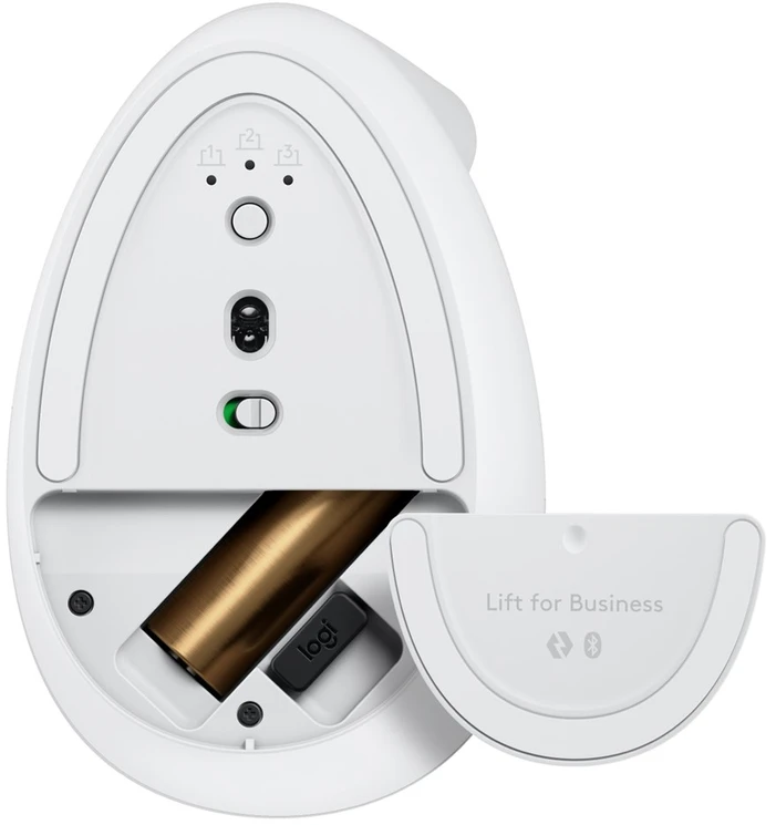 LOGITECH Lift verslui Vertikali pelė ergonomiškas 6 mygtukai belaidis Bluetooth 2.4 GHz Bolt USB imtuvas off-baltas