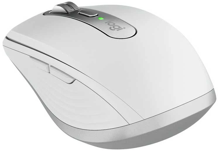 Belaidė pelė Logitech MX Anywhere 3S - RF belaidė + Bluetooth, lazerinis, 8000 DPI, Pale Pilkas (Baltas)