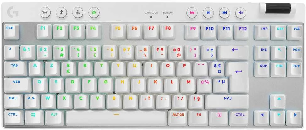 Žaidimų klaviatūra Logitech G Pro X TKL Lightspeed, US išdėstymas, Baltos spalvos