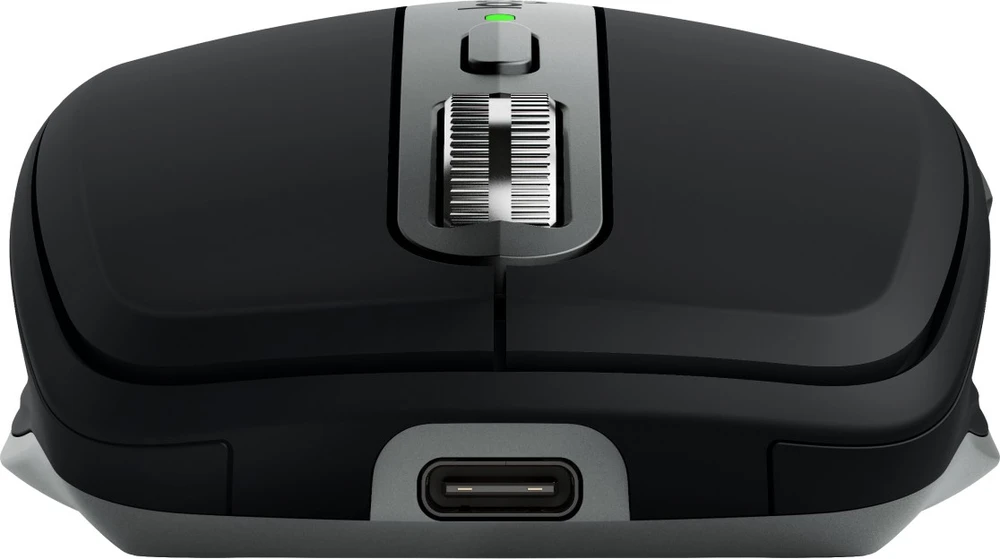 „Logitech MX Anywhere 3s“ belaidė pelė, skirta „Mac“, su grafito logotipu