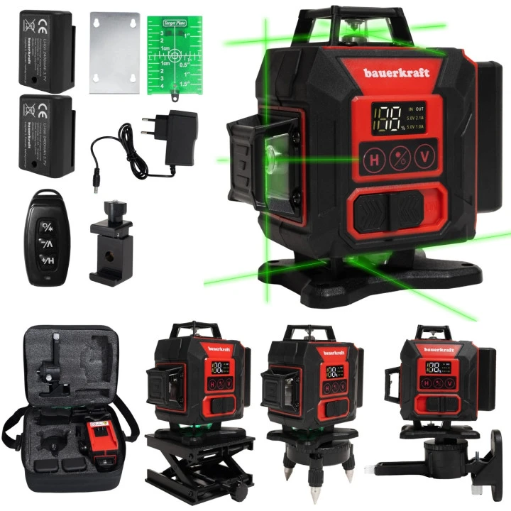 Longwell Industrial Bauerkraft lazerinis nivelyras 4D 360°