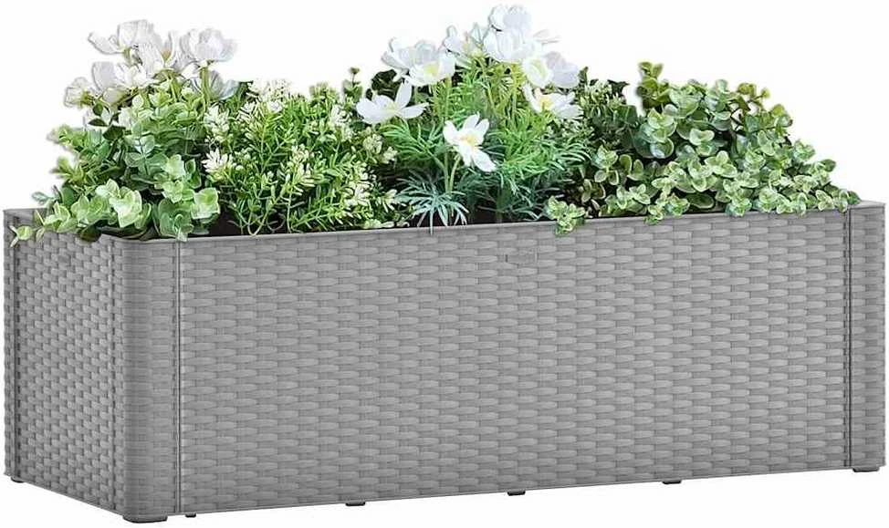 Lovelis su savaiminio laistymo sistema, pilkas, 100x43x33cm