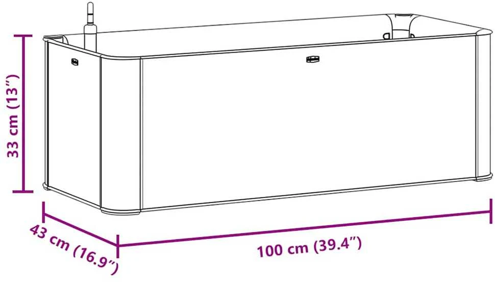 Lovelis su savaiminio laistymo sistema, pilkas, 100x43x33cm