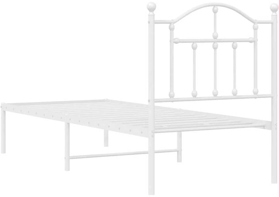 Lovos rėmas be čiužinio, baltas, 75x190cm, metalas