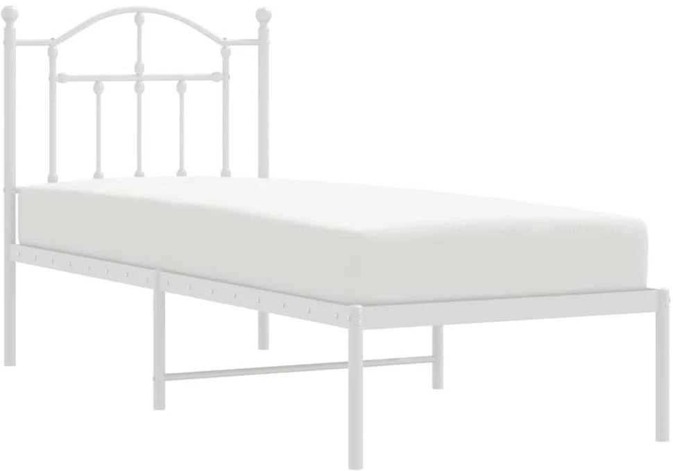 Lovos rėmas be čiužinio, baltas, 75x190cm, metalas
