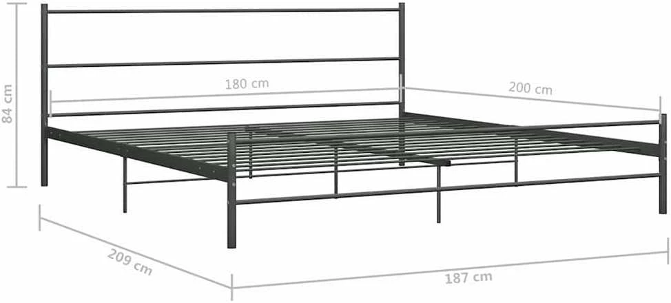 Lovos rėmas, pilkos spalvos, 180x200cm, metalas