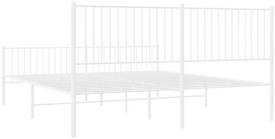 Lovos rėmas su galvūgaliu/kojūgaliu, baltas, 200x200cm, metalas