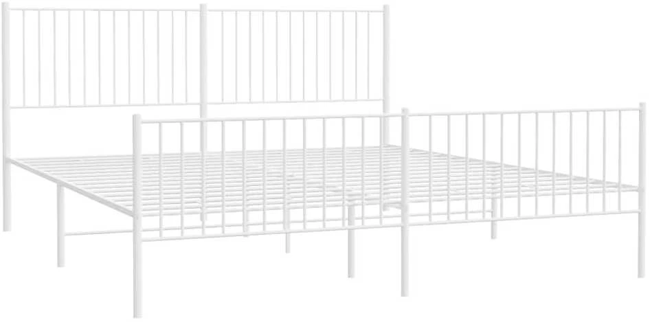 Lovos rėmas su galvūgaliu/kojūgaliu, baltas, 200x200cm, metalas