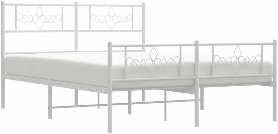 Lova Lovos rėmas su galvūgaliu/kojūgaliu, baltas, 135x190cm, metalas
