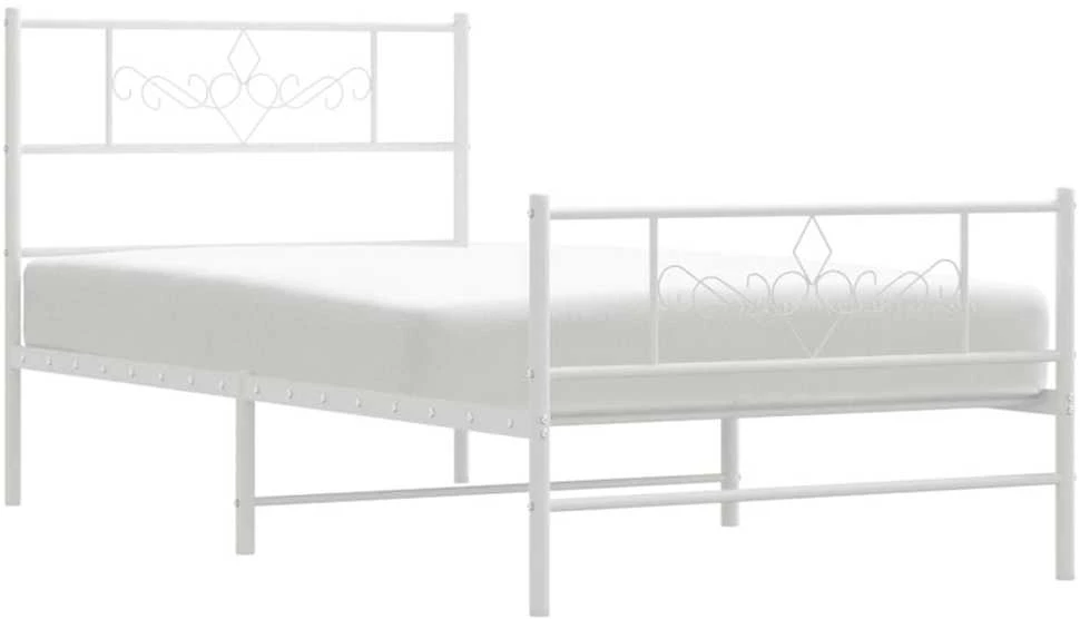 Lovos rėmas su galvūgaliu/kojūgaliu, baltas, 75x190cm, metalas