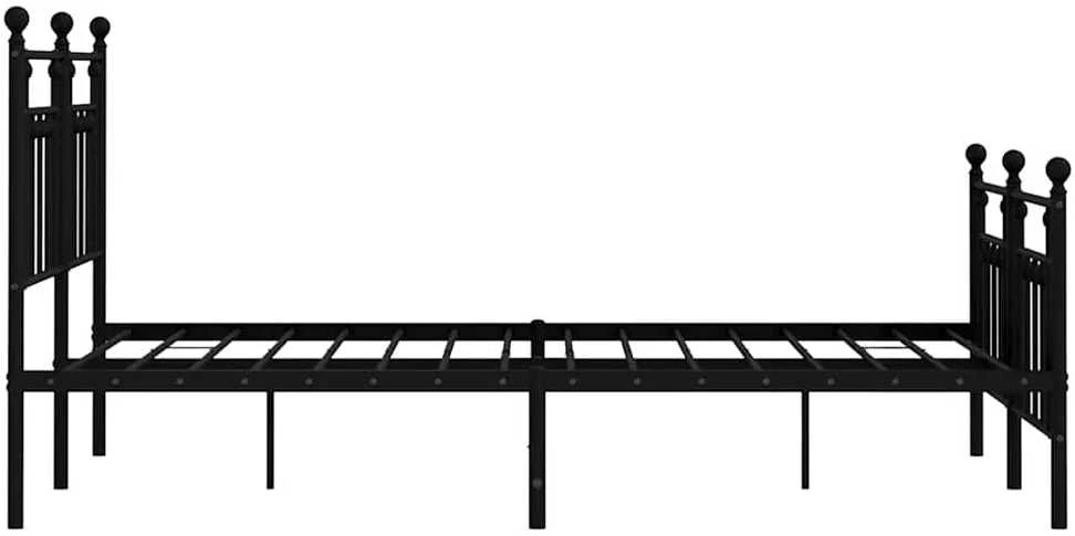 Lovos rėmas su galvūgaliu/kojūgaliu, juodas, 140x190cm, metalas