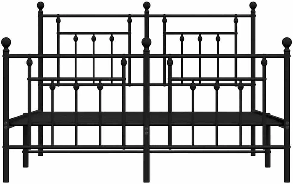 Lovos rėmas su galvūgaliu/kojūgaliu, juodas, 140x190cm, metalas