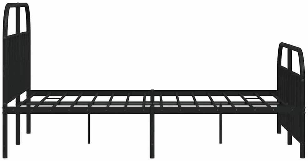 Lovos rėmas su galvūgaliu/kojūgaliu, juodas, 140x200cm, metalas
