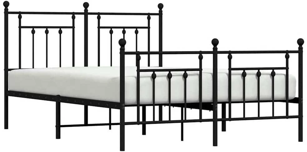 Lovos rėmas su galvūgaliu/kojūgaliu, juodas, 140x190cm, metalas