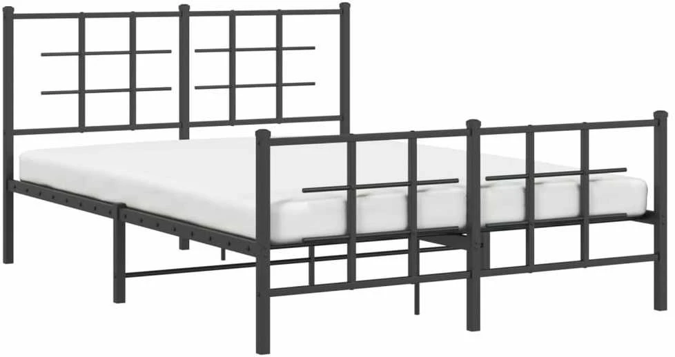 Lova Lovos rėmas su galvūgaliu/kojūgaliu, juodas, 135x190cm, metalas