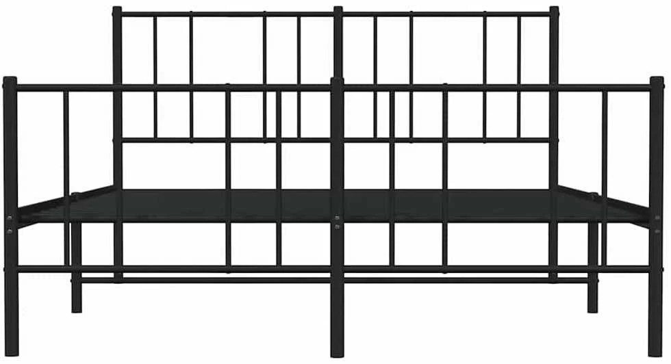 Lovos rėmas su galvūgaliu/kojūgaliu, juodas, 120x200cm, metalas
