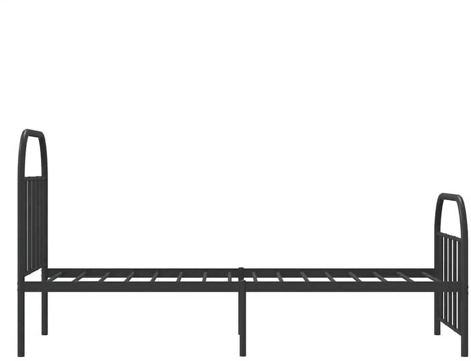 Lovos rėmas su galvūgaliu/kojūgaliu, juodas, 90x190cm, metalas