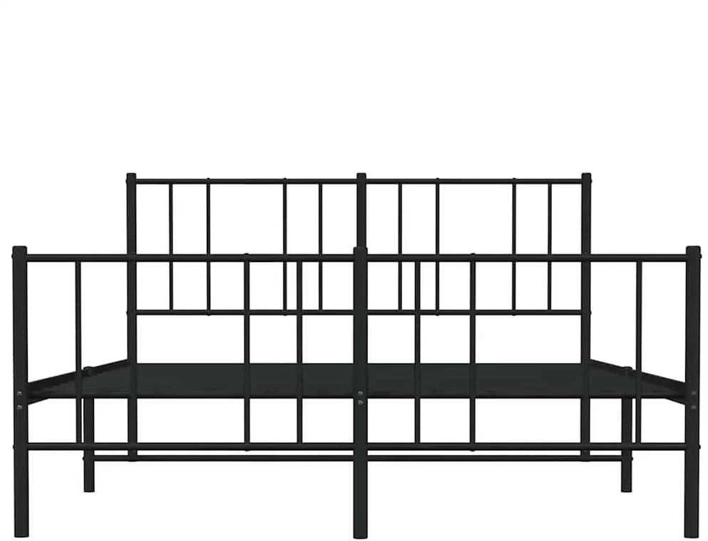 Lovos rėmas su galvūgaliu/kojūgaliu, juodas, 150x200cm, metalas