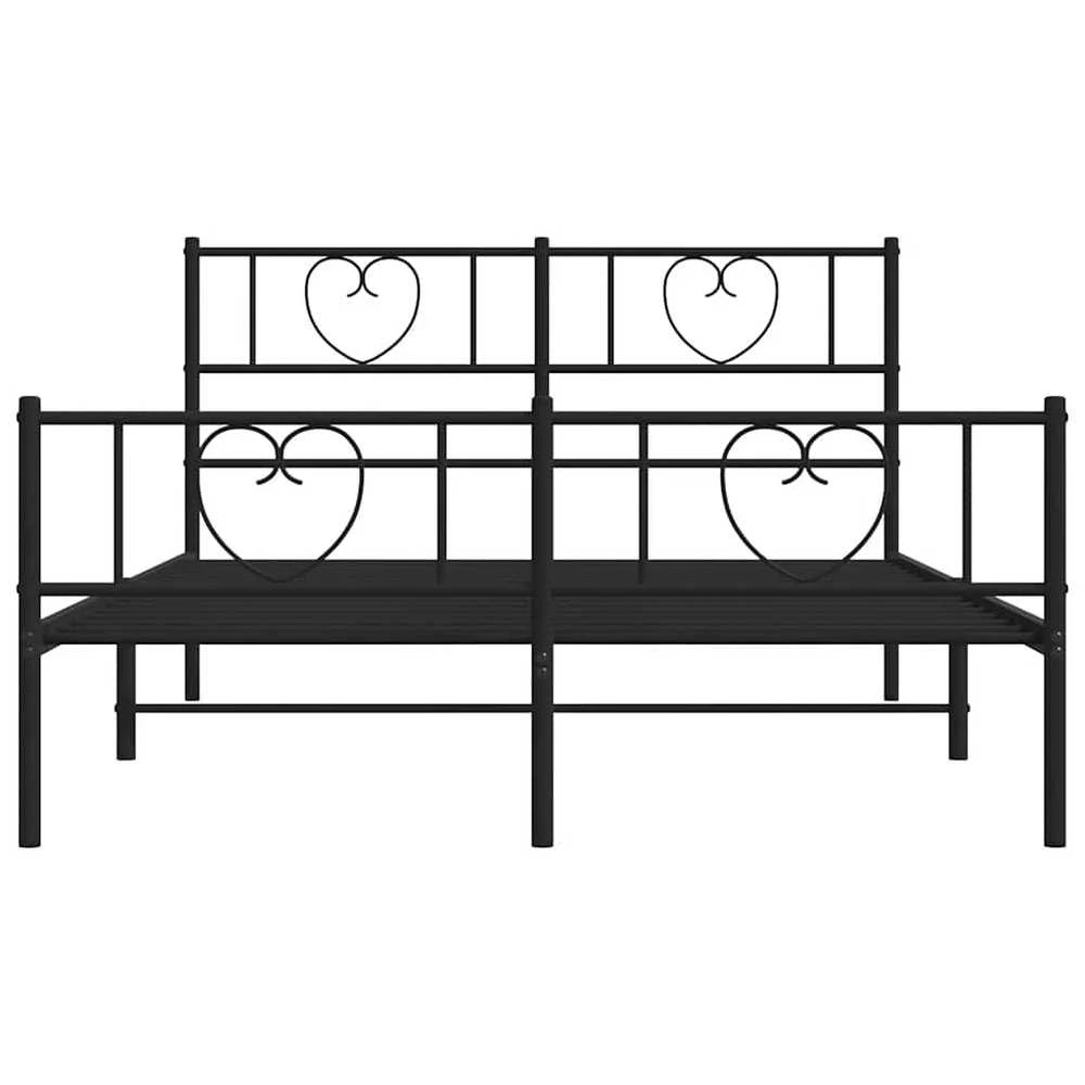 Lova Lovos rėmas su galvūgaliu/kojūgaliu, juodas, 135x190cm, metalas
