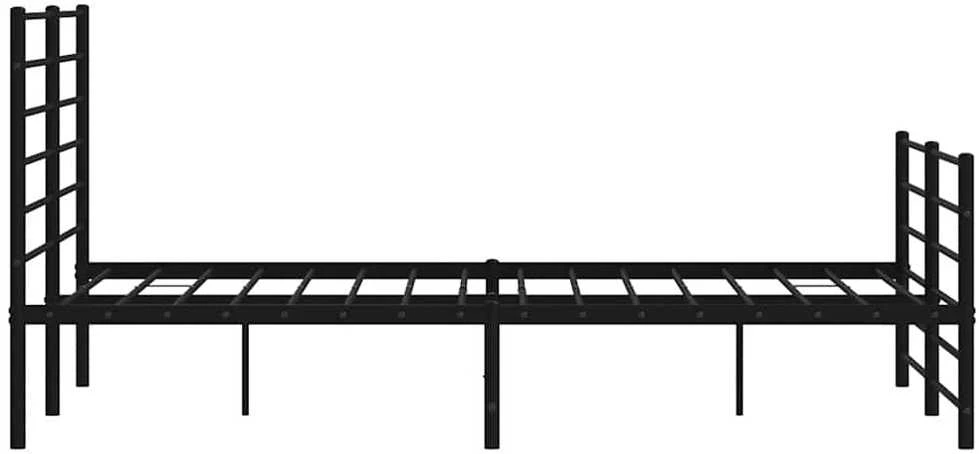 Lovos rėmas su galvūgaliu/kojūgaliu, juodas, 150x200cm, metalas