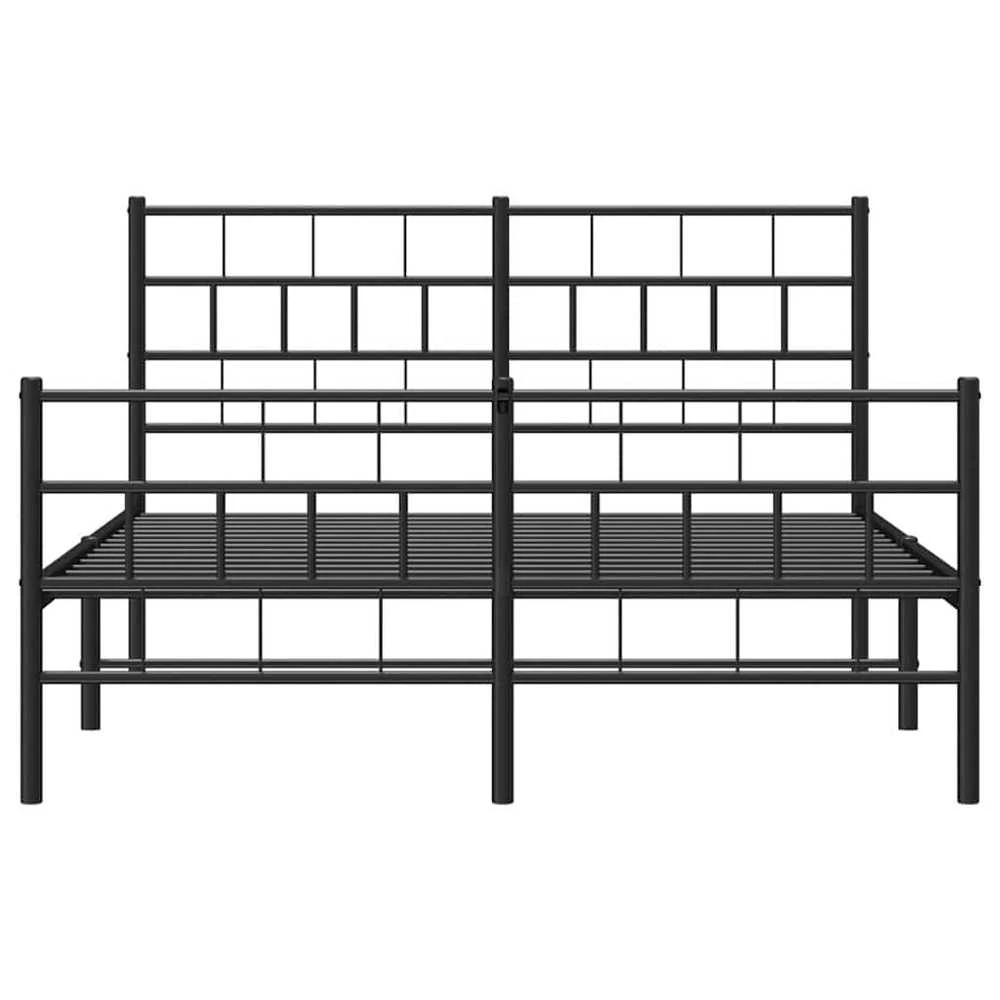 Lovos rėmas su galvūgaliu/kojūgaliu, juodas, 150x200cm, metalas