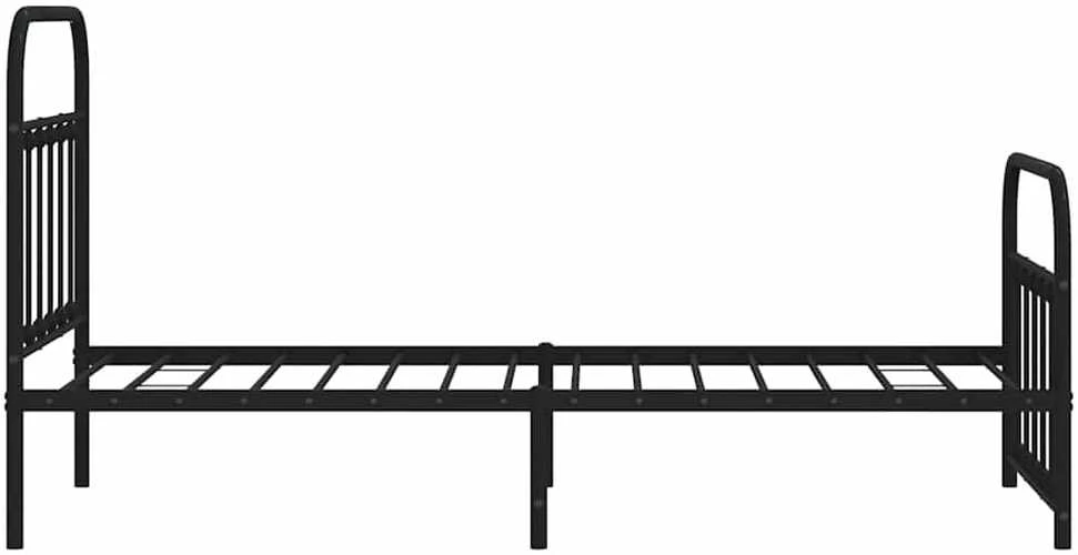 Lovos rėmas su galvūgaliu/kojūgaliu, juodas, 90x190cm, metalas