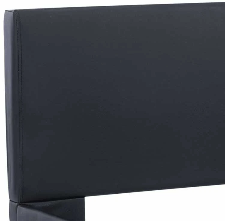 Lovos rėmas su LED, juodos spalvos, 90x200cm, dirbtinė oda