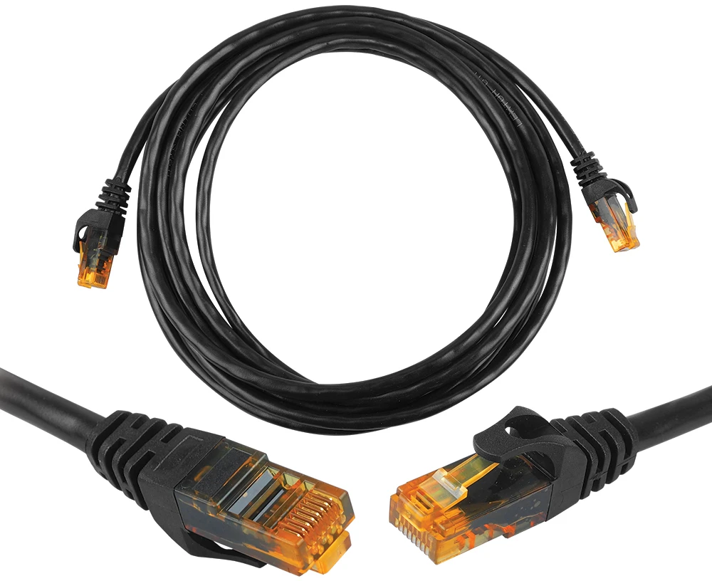 LTC 8P8C CAT6e UTP tinklo jungiamasis kabelis (patchcord) 2m juodas