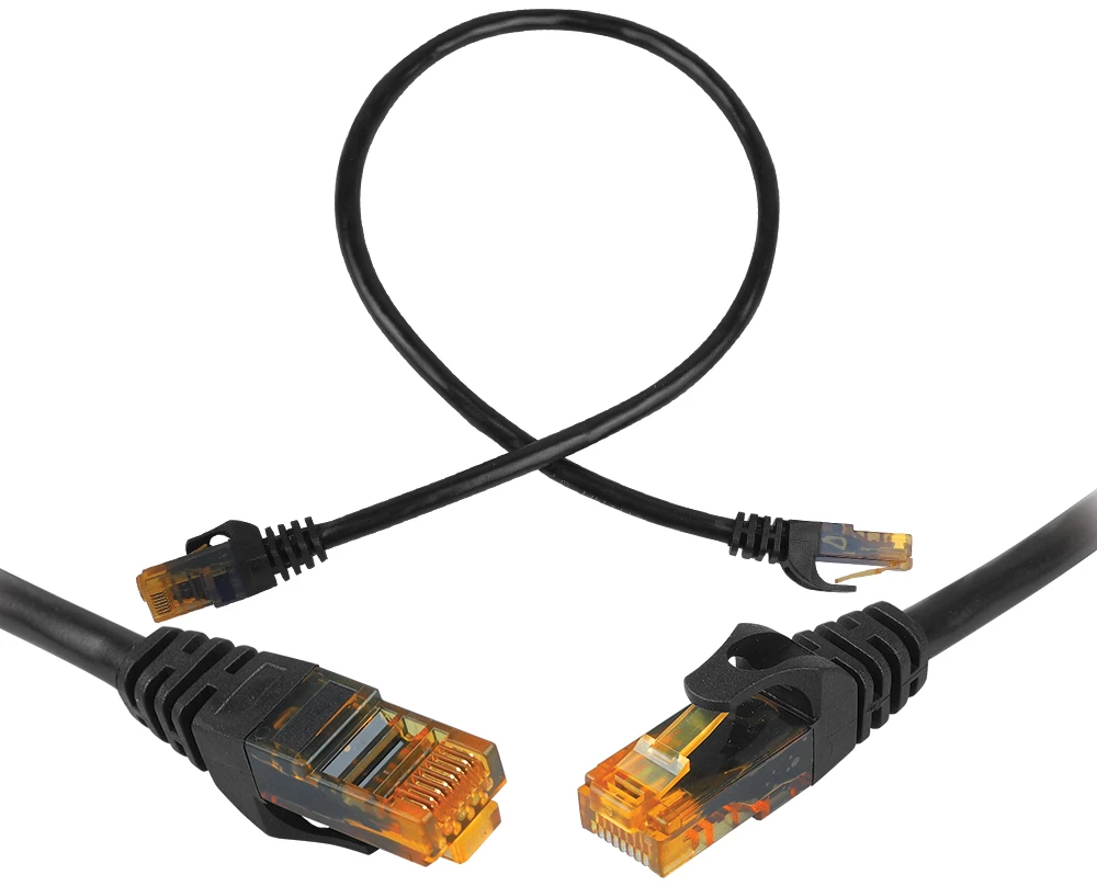 LTC 8P8C CAT6e UTP tinklo jungiamasis kabelis (patchcord) 0,5m juodas